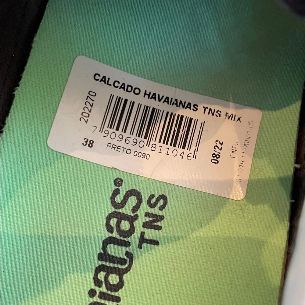Women’s 8.5 Calcado Havaianas TNS Mix mesh flat sneakers polka dot black white